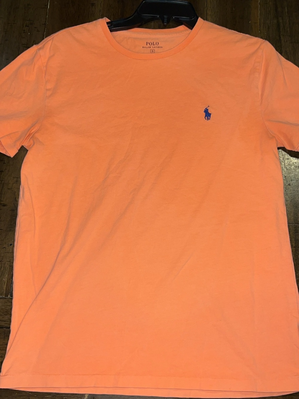 Ralph Lauren Orange Short-Sleeve Crewneck Tee with Blue Pony